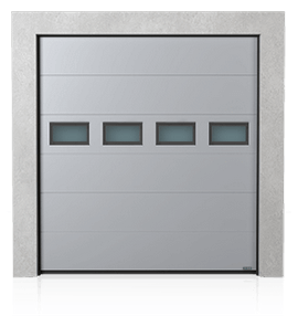 Industrial sectional door with windows A-2