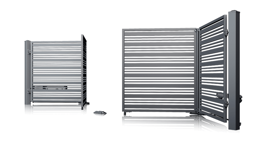 brama skrzydlowa folding gate open MODERN