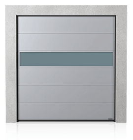 Industrial sectional door with VISUAL aluminium panel
