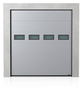 Industrial sectional door with windows A-1