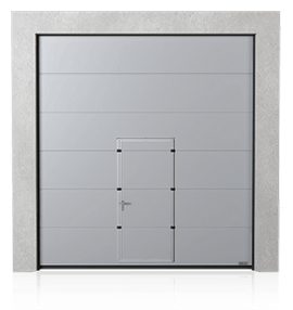 Industrial sectional door with wicket door