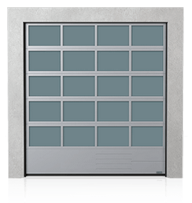 Sekční průmyslová vrata hliníková s dolním ocelovým panelem G, V, N, W
