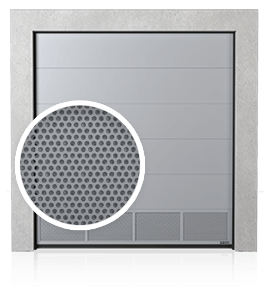 Sekční průmyslová vrata s dolním větracím panelem (blacha perforowana)